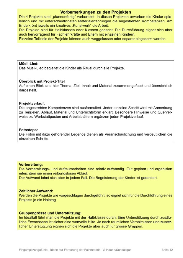 Vorbemerkung Projekte